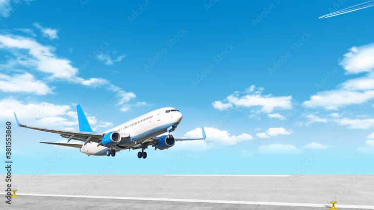 avion despegando en aeropuerto moderno