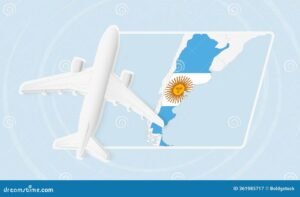 avion despegando sobre mapa argentina 1