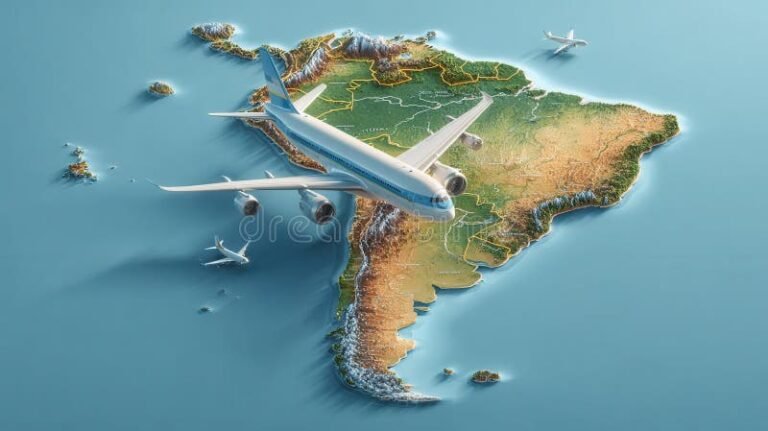 Cómo Encontrar Vuelos Económicos de Rosario a Punta del Este 15 avion volando sobre mapa sudamericano