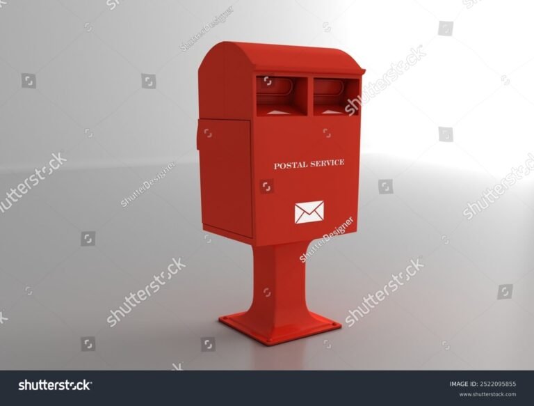 buzon rojo tradicional con cartas ingresando