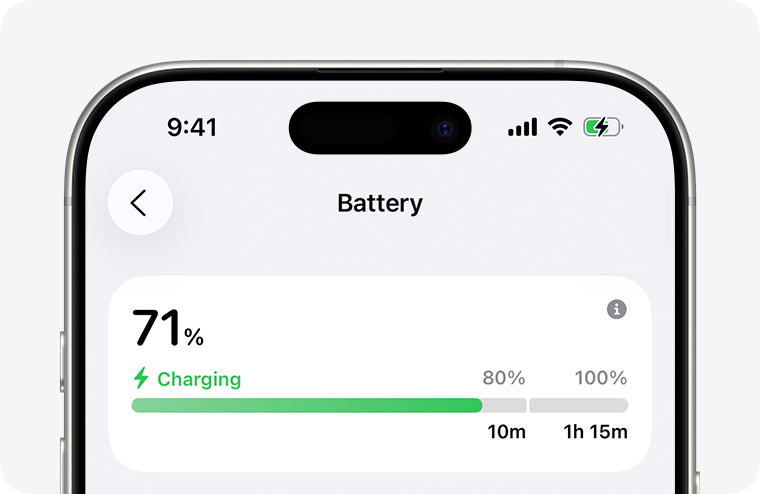 icono bateria iphone con carga rapida