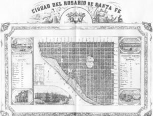 mapa antiguo y moderno de rosario ciudad