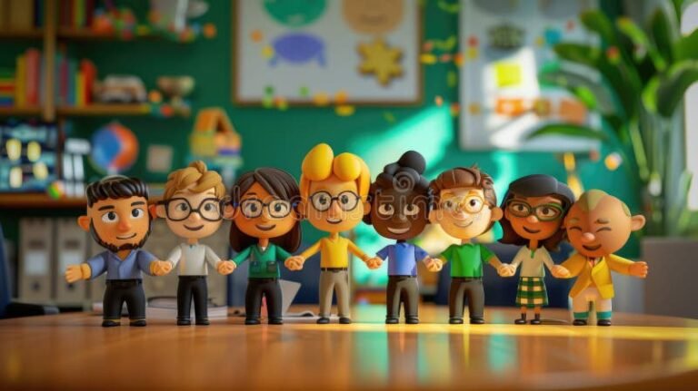 ninos explorando plantas en aula colorida