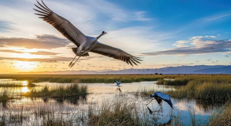 Qué Son Los Humedales Y Por Qué Son Importantes Para El Ambiente 21 paisaje natural de humedal con aves acuaticas