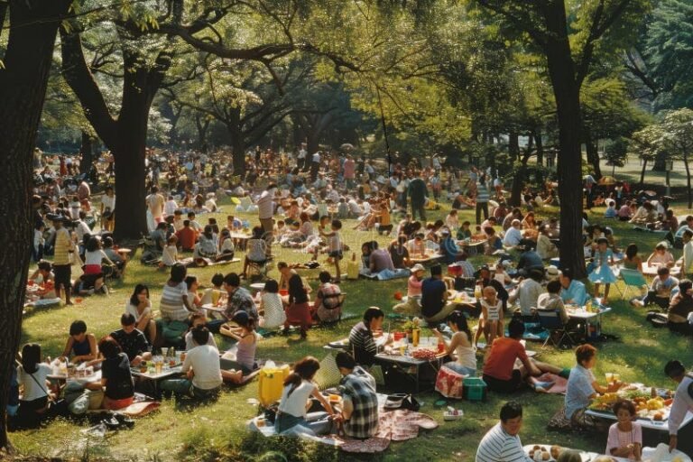 parque cubierto con personas disfrutando actividades