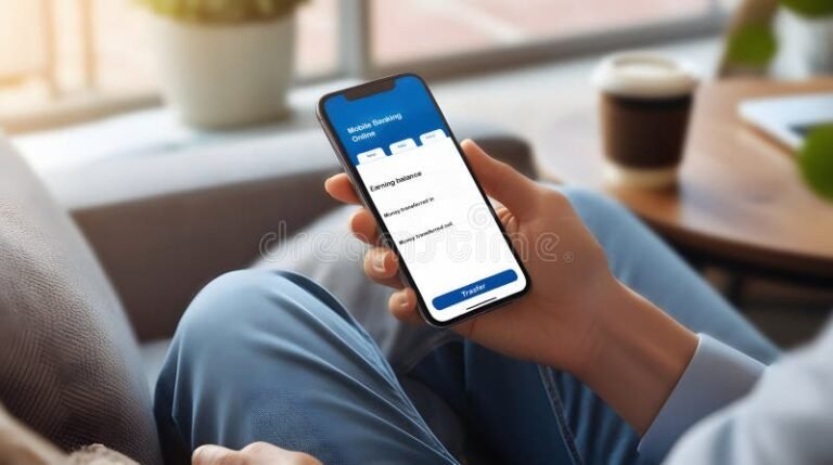 persona revisando saldo bancario en smartphone