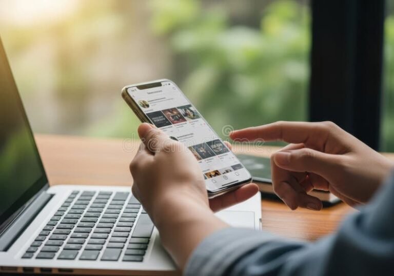 Cuál es el Mejor Curso de Community Manager en Argentina 2 persona trabajando en laptop con redes sociales abiertas