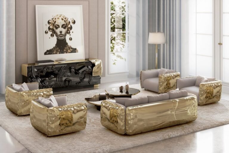 Cómo Decorar Con Porcelanato Negro Con Dorado En Tu Hogar 18 sala elegante con porcelanato negro y dorado