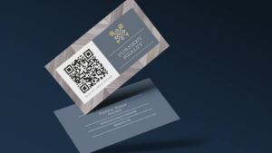 tarjeta de presentacion con codigo qr escaneada