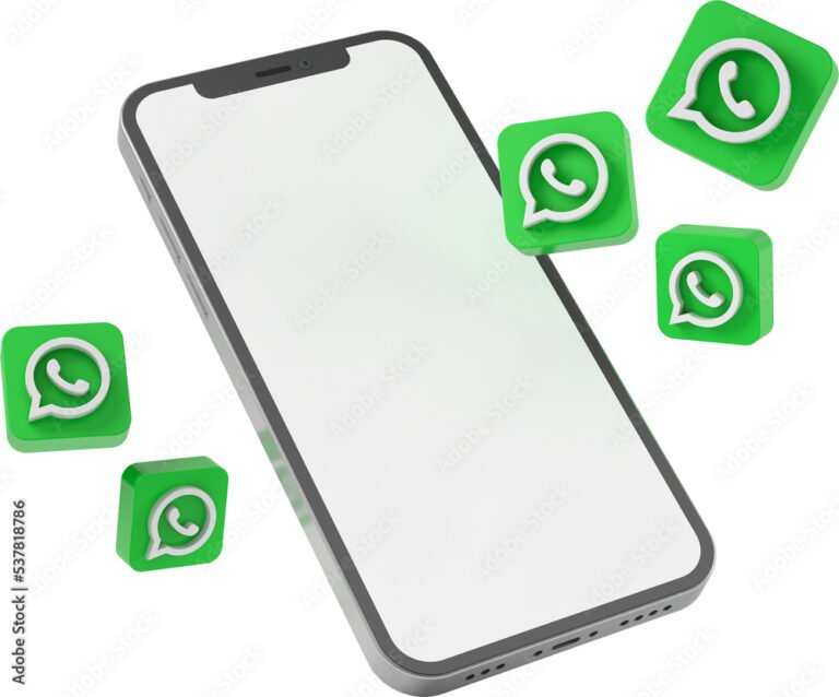 telefono movil con icono de whatsapp