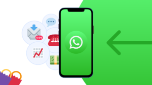 telefono movil con icono whatsapp empresarial