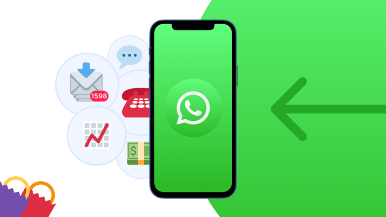 telefono movil con icono whatsapp empresarial